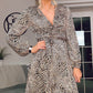 LEOPARD PRINT Mock Wrap Frill Dress