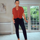 RUST CHIFFON BLOUSE with twist deatil front