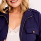 SENSS NAVY ZIP TIE WAIST JACKET