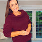 BURGUNDY OFF SHOULDER JUMPER