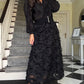 BLACK FRINGE / FEATHER MAXI SKIRT