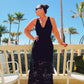 BLACK LACE SKIRT with short skirt