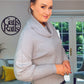 GREY BATWING POLO-NECK JUMPER