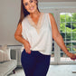 CHAMPAGNE CROCHET NECKLINE CAMI