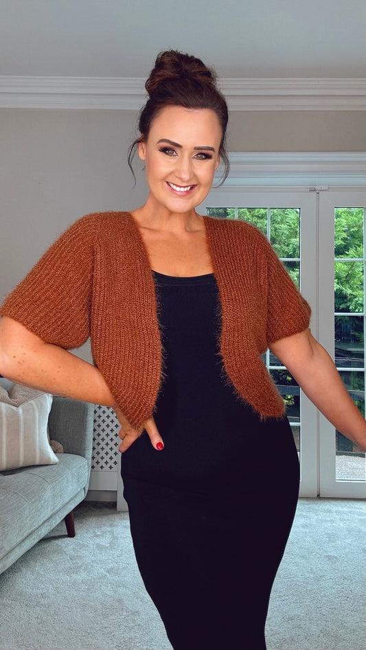 BROWN RELAXED FIT CARDIGAN