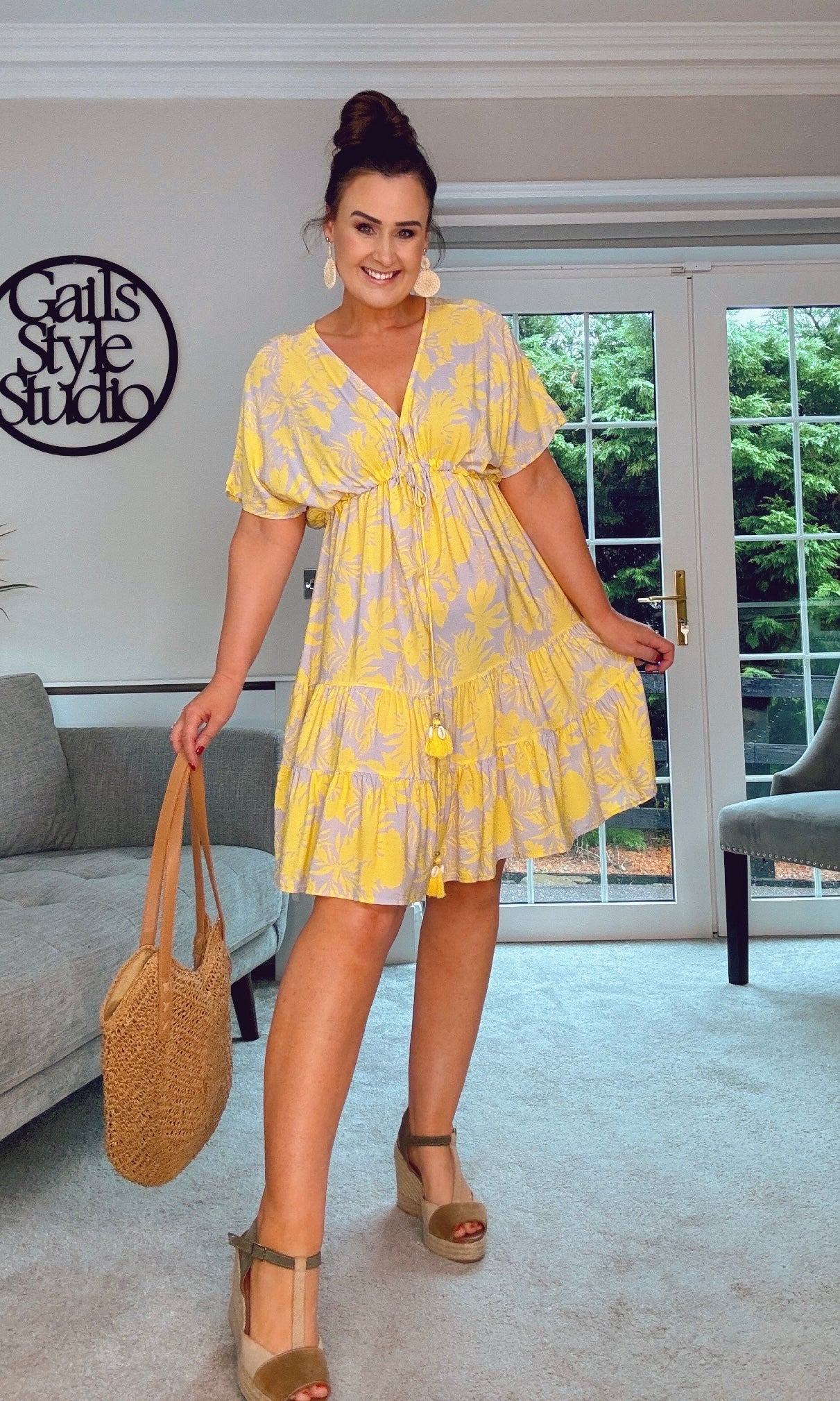 GREY & YELLOW SUN DRESS