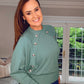 MINT GREEN  BUTTON BATWING KNIT JUMPER