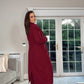 BURGUNDY LONG WINTER COAT