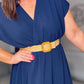 NAVY BATWING DRESS WITH WOVEN BELT