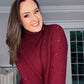 BURGUNDY CHUNKY KNIT with ARM BUTTON DETAIL