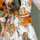 Orange Autumn Print Dress
