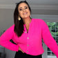 BRIGHT PINK MOHAIR CARDIGAN