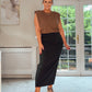 BROWN PADDED SHOULDER TSHIRT