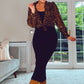 LEOPARD PRINT BLOUSE with exaggerated shoulder