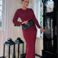 BURGUNDY SPECIAL OCCASION DRAPE MAXI DRESS