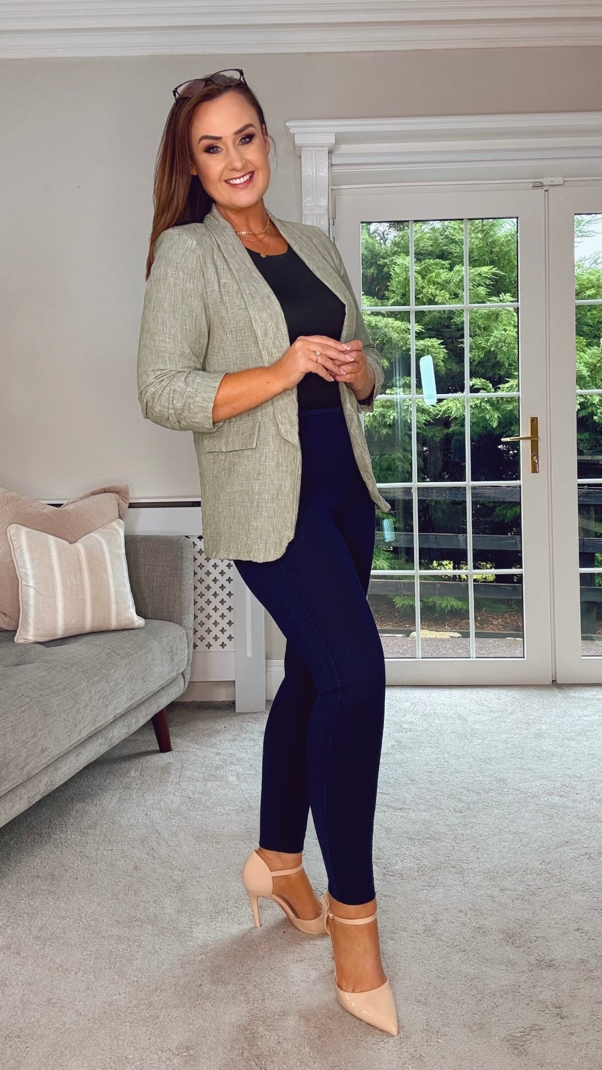 KHAKI LINEN FEEL BLAZER
