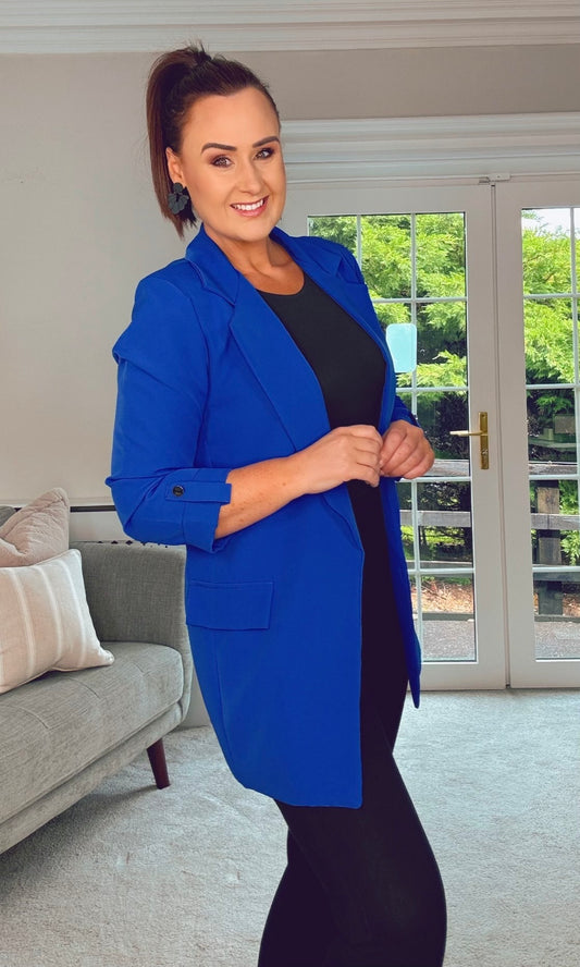 COBALT OVERSIZED BLUE LONGLINE BLAZER