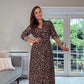 LEOPARD PRINT MIDI SHIRT DRESS