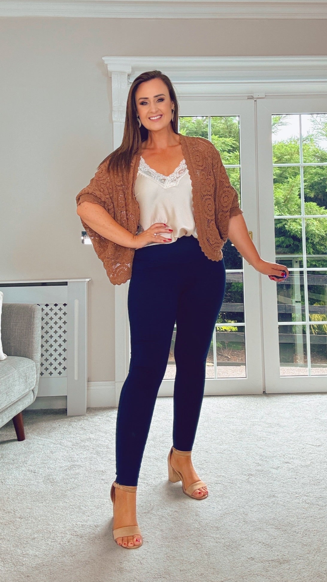 BROWN CROCHET CARDIGAN
