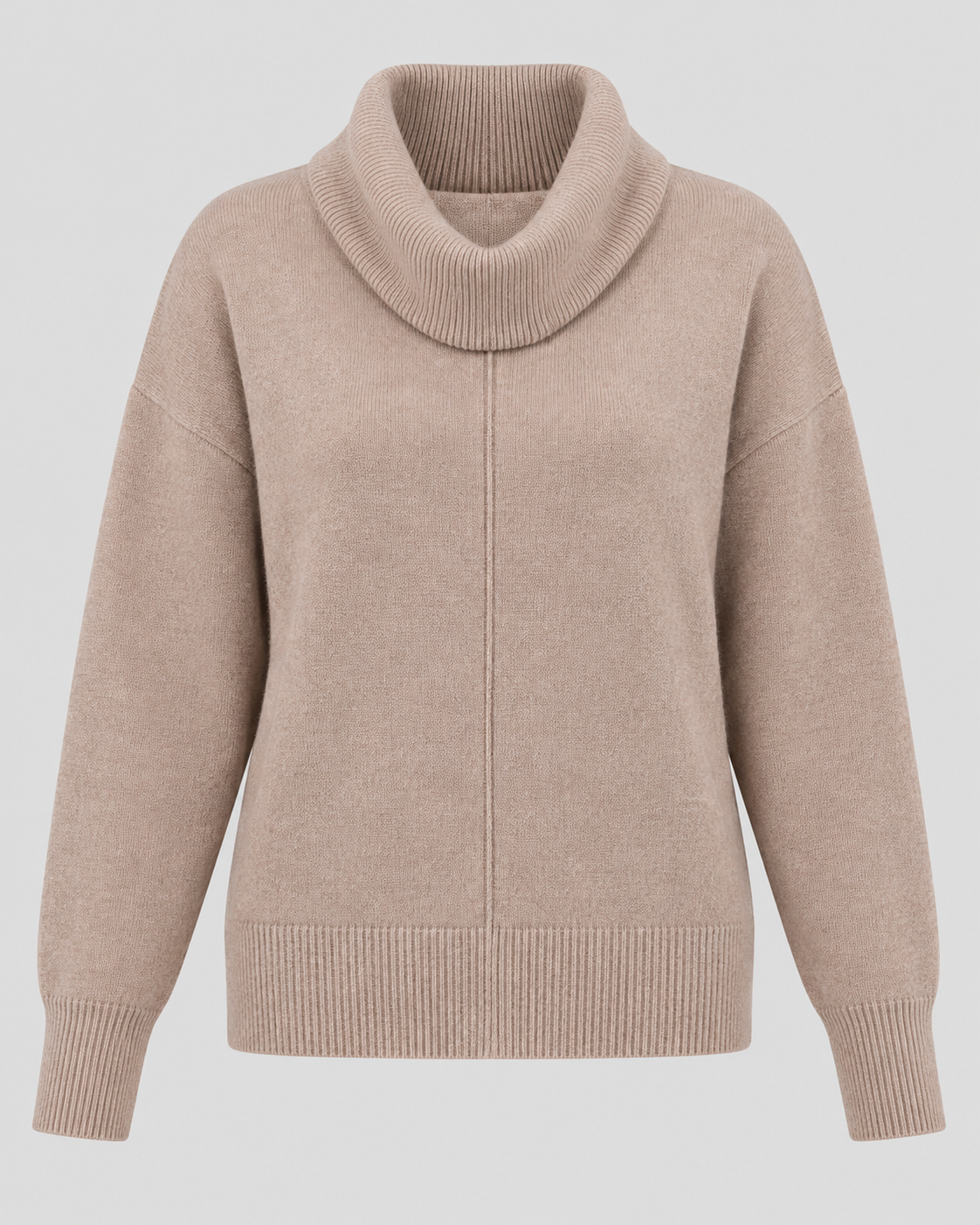 BEIGE COWL NECK JUMPER