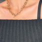 GOLD CHUNKY T-BAR NECKLACE