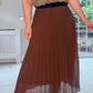 BROWN PLEATED SKIRT