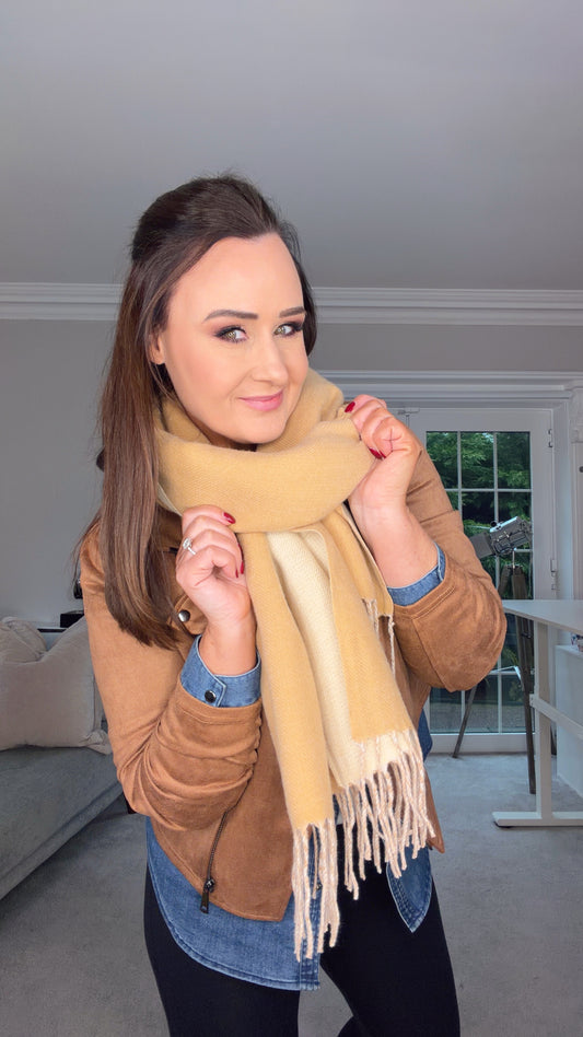 2 Tone Cream/Beige Scarf
