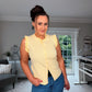 BUTTER YELLOW SLEEVELESS WAISTCOAT