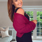 MAGENTA BUTTON CROPPED CARDIGAN