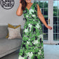 GREEN TROPICAL PRINT MAXI