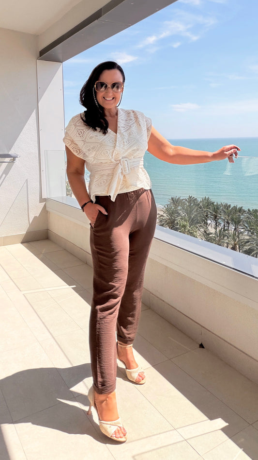 SENSS LIGHT WEIGHT SUMMER TROUSERS (BROWN)