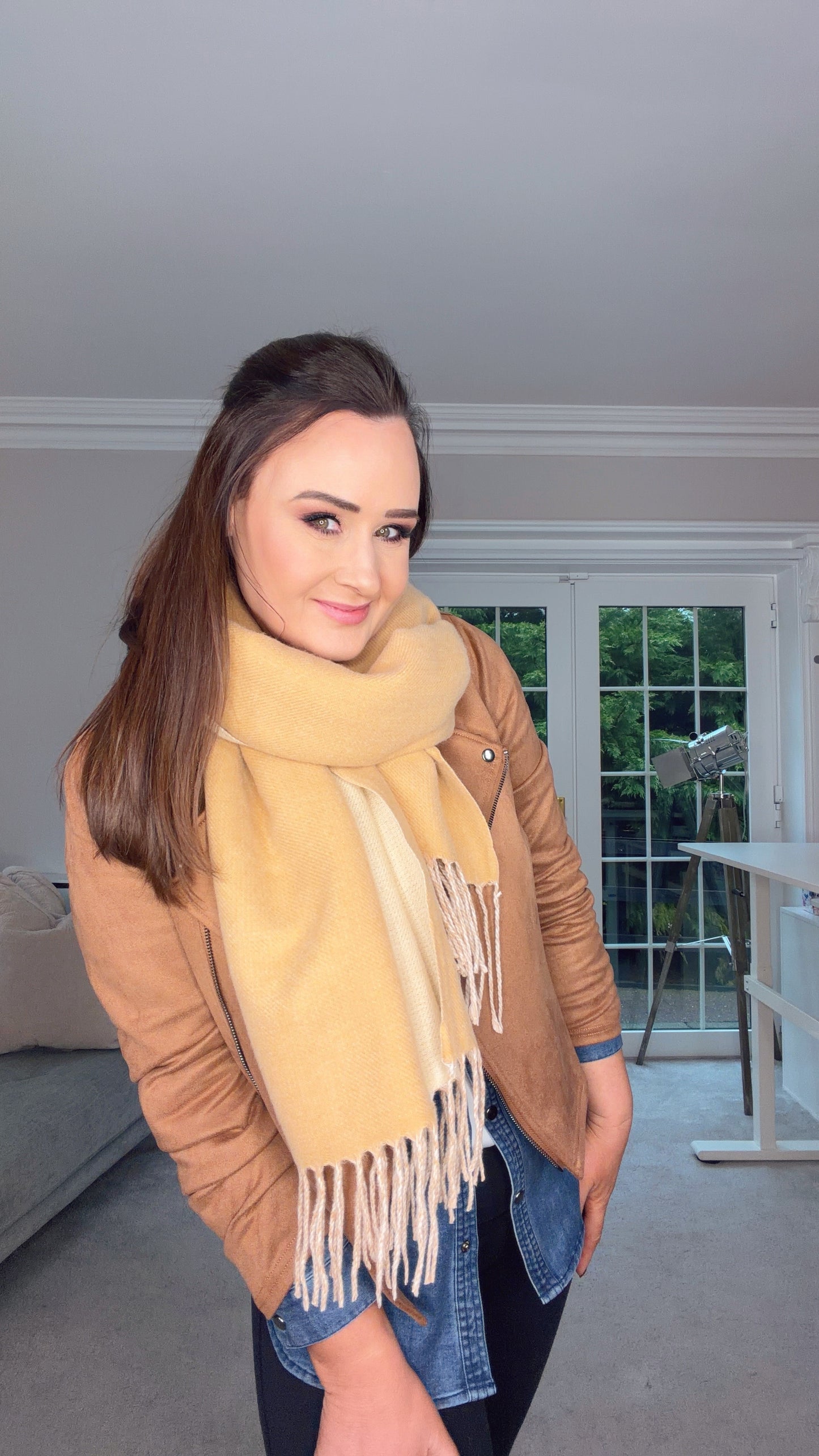 2 Tone Cream/Beige Scarf