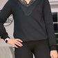 BLACK LAJOLY LACE COLLAR SWEATER