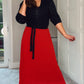 RED Pleated Midi Skirt