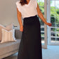 BLACK ALINE VISCOSE SUMMER MAXI SKIRT
