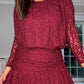 BURGUNDY SHORT STRETCH LACE DRESS
