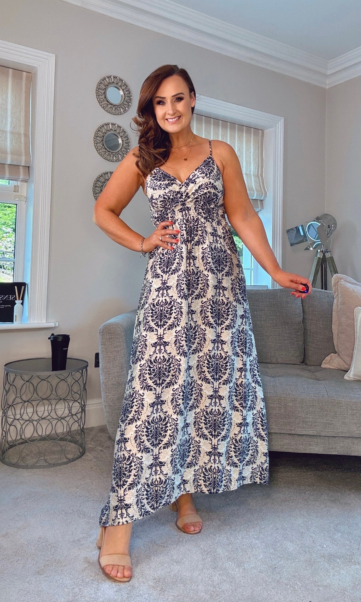 ELENA NAVY SUN MAXI DRESS