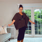 BROWN BELTED WOOL CAPE