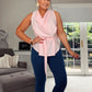 PINK COWL NECK TIE BLOUSE