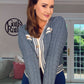 DENIM BLUE CABLE CARDIGAN