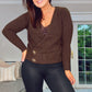 BROWN JEWEL BUTTON DETAIL CARDIGAN