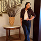 SENSS BROWN ZIP TIE WAIST JACKET