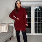 BURGUNDY OVERSIZED SHORT KNIT DRESS