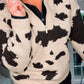 BEIGE ANIMAL PRINT HALF ZIP JUMPER