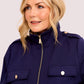 SENSS NAVY ZIP TIE WAIST JACKET