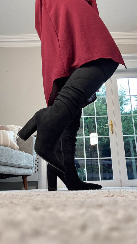 BLACK KNEE HIGH BOOTS