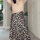 Leopard Print BLACK AND CREAM Midi Skirt