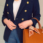 NAVY ATTENIF TAILORED PREMIUM BLAZER