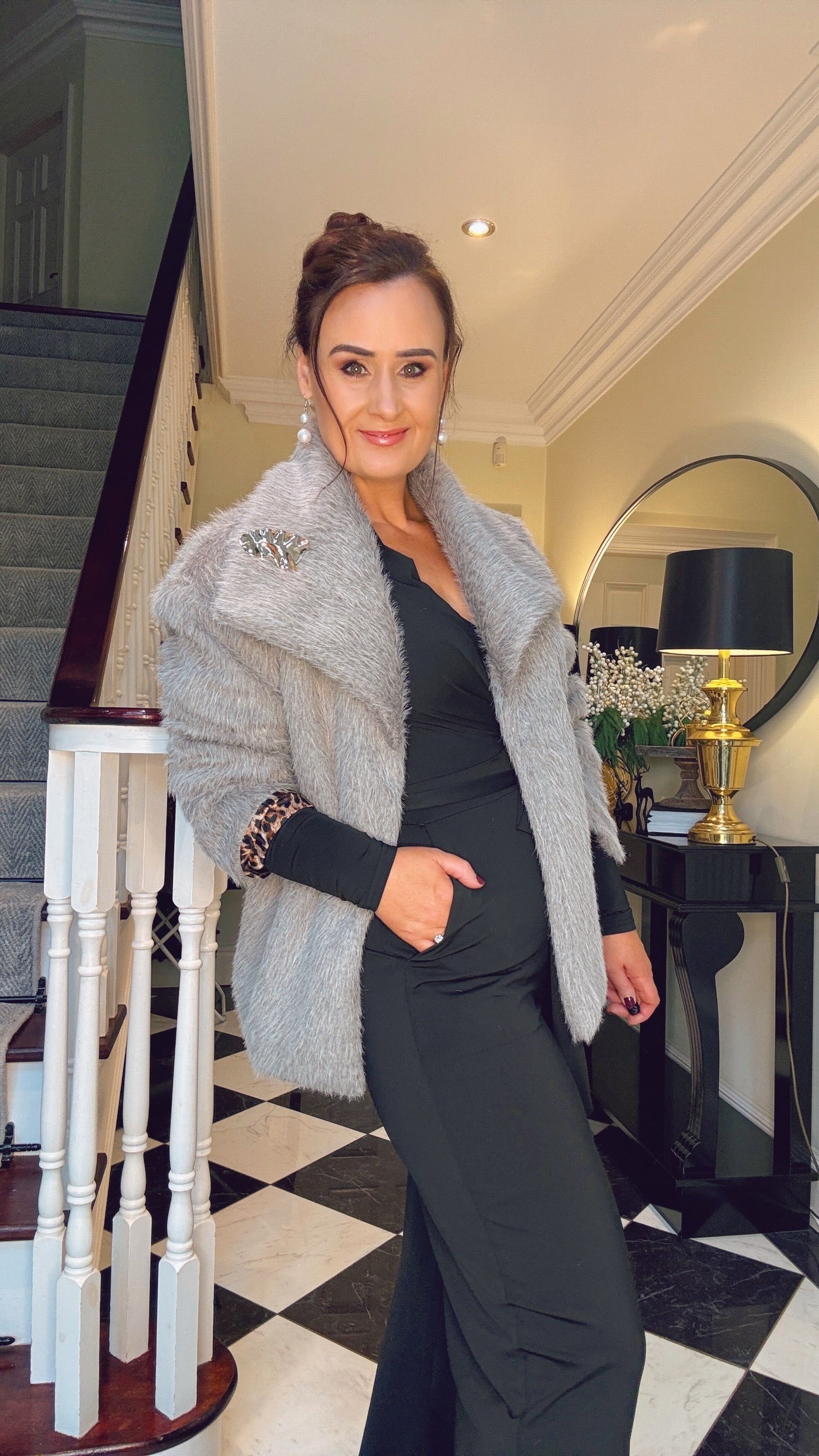 GREY FUR COAT
