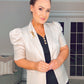 STONE EXAGGERATED SHOULDER SUMMER BLAZER